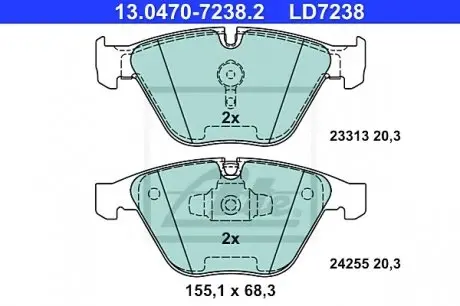 Колодки гальмівні дискові керамічні, к-кт ATE 13047072382