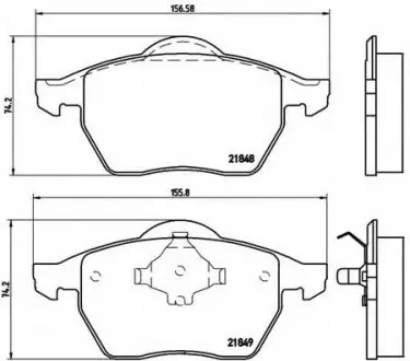 Комплект тормозных колодок, дисковый тормоз BREMBO P85039