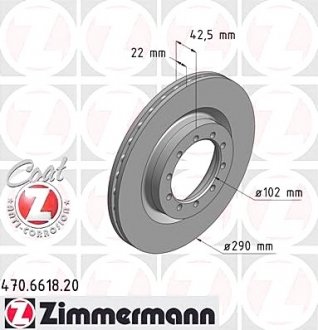 Тормозной диск ZIMMERMANN 470661820 (фото 1)