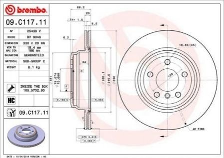 Тормозной диск BREMBO 09C11711