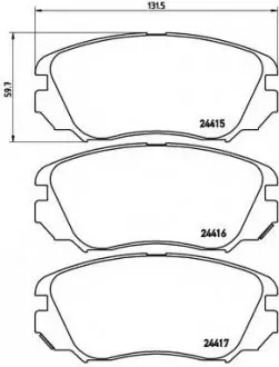 Комплект тормозных колодок, дисковый тормоз BREMBO P59054