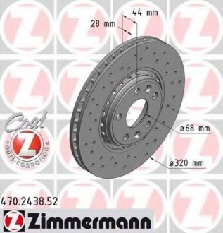 Тормозной диск 470.2438.52 ZIMMERMANN 470243852 (фото 1)