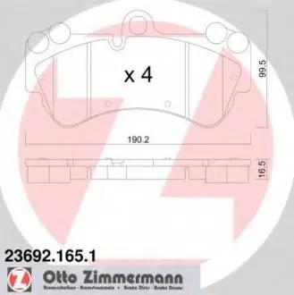 Тормозные колодки перед VW Touareg/Porsche Cayenne ZIMMERMANN 236921651