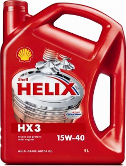 Олива моторна Helix HX3 15W-40 (4 л) SHELL 550039926 (фото 1)