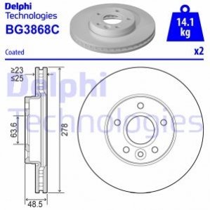 Гальмівний диск Delphi BG3868C