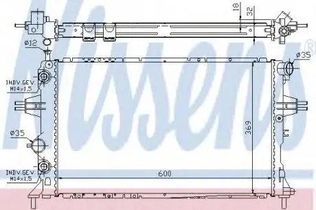 Радіатор OP ASTRA G(98-)1.8 i 16V(+)[OE 9119483] NISSENS 63247A