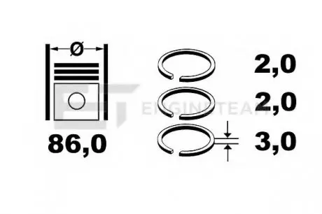 Комплект колец на поршень ET ENGINETEAM R4000900