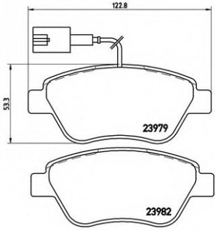 Комплект тормозных колодок, дисковый тормоз BREMBO P23108