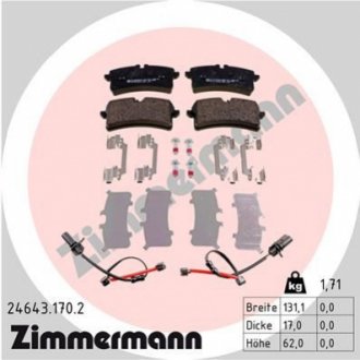 Комплект тормозных колодок 24643.170.2 ZIMMERMANN 246431702 (фото 1)