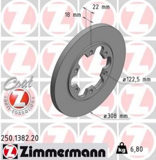 Тормозной диск 250.1382.20 ZIMMERMANN 250138220 (фото 1)