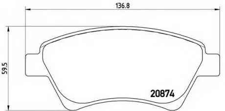 Комплект тормозных колодок, дисковый тормоз BREMBO P68034 (фото 1)