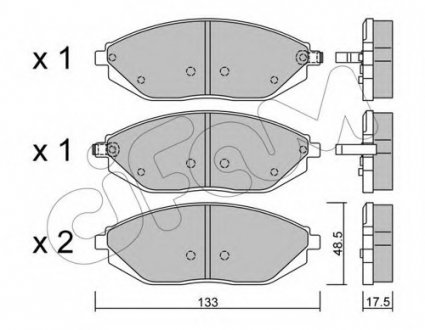 Комплект тормозных колодок, дисковый тормоз CIFAM 8229080 (фото 1)