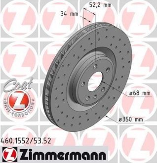 Тормозной диск ZIMMERMANN 460155252 (фото 1)