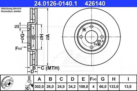 Гальмівний диск ATE 24012601401