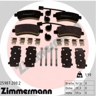 Гальмівні колодки дискові ZIMMERMANN 259872002