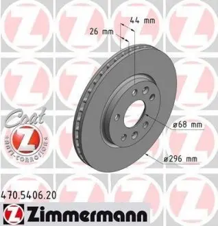 Тормозной диск 470.5406.20 ZIMMERMANN 470540620