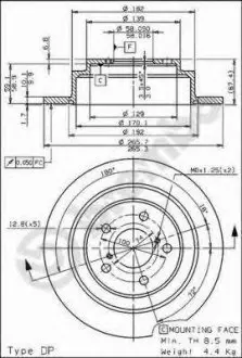 Тормозной диск 08.6897.11 BREMBO 08689711