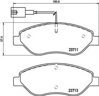 Комплект тормозных колодок, дисковый тормоз BREMBO P23145