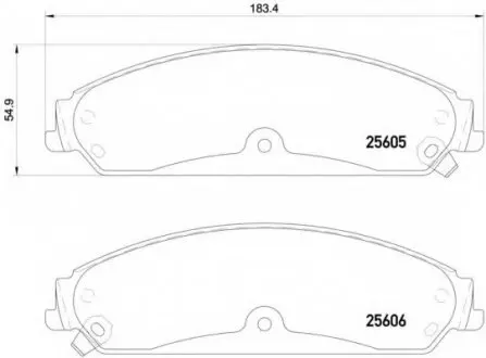 Комплект гальмівних колодок, дискове гальмо BREMBO P23149 (фото 1)