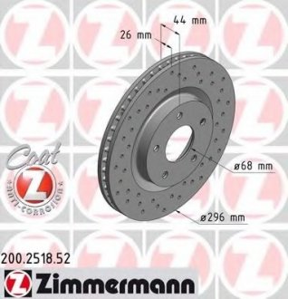 Тормозной диск ZIMMERMANN 200251852