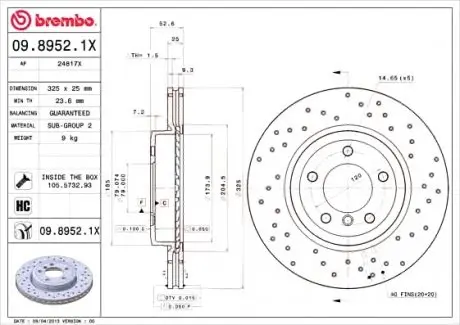 Гальмівні диски BREMBO 0989521X