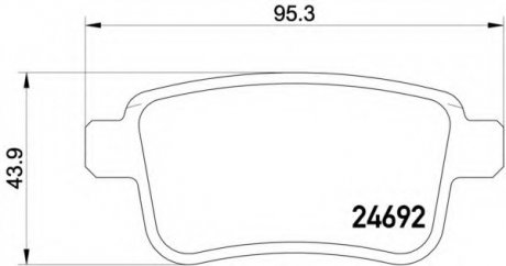 Комплект тормозных колодок, дисковый тормоз BREMBO P50107 (фото 1)