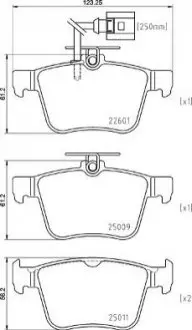 Гальмівні колодкизадні AUDI A3 RS3 15- P 85 162 BREMBO P85162