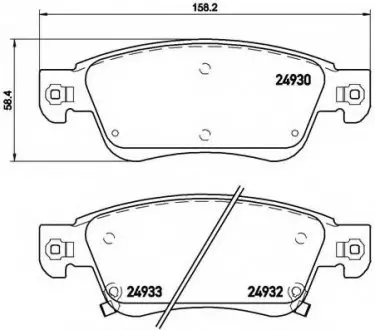 Комплект гальмівних колодок, дискове гальмо BREMBO P56080 (фото 1)