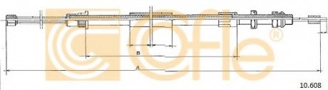 Трос, стояночная тормозная система COFLE 10608 (фото 1)