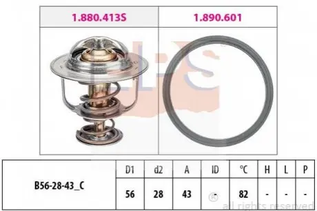Термостат Mitsubishi L200/Pajero I/II/III/Pajero Sport 2.5TDi EPS 1880640