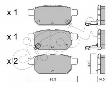 Комплект гальмівних колодок, дискове гальмо CIFAM 8229150