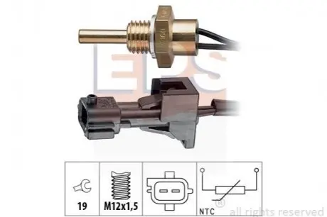 Датчик температуры охол. Fiat 1.2-1.9JTD 99-,Opel 1.3-1.9 CDTI 03- EPS 1830261