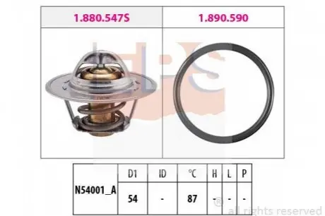 Термостат VAG A3/A4 2.0 TDI 2003- Seat Altea/Toledo 2.0 TDI 2004- Skoda Octavia 2.0 TDI 2004- 1.880.547 EPS 1880547