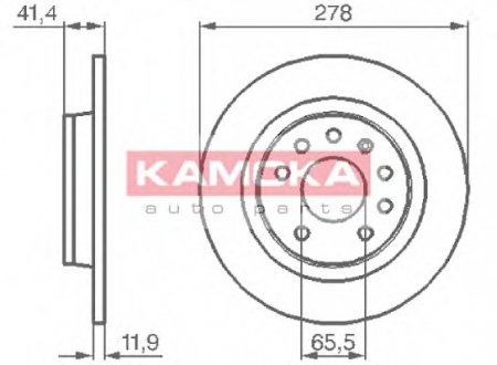 Гальмівний диск KAMOKA 1032576 (фото 1)