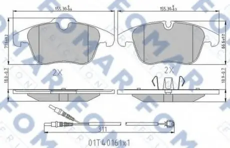 Колодки гальмівні дискові FO 338481 FOMAR FO338481