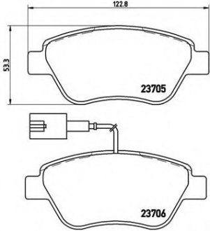 Комплект тормозных колодок, дисковый тормоз BREMBO P23141 (фото 1)