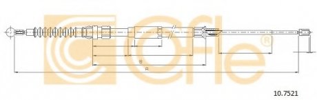 Трос, стоянкова гальмівна система COFLE 107521 (фото 1)