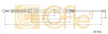 Трос, стояночная тормозная система COFLE 107521