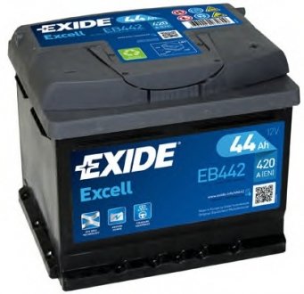 Стартерная аккумуляторная батарея, Стартерная аккумуляторная батарея EXIDE EB442 (фото 1)