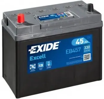 Акумуляторна батарея 45Ah/330A (235x127x226/+L/B00) Excell Азія EXIDE EB457