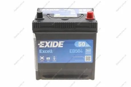 Акумуляторна батарея 50Ah/360A (200x173x222/+R/B1) Excell (Азія) EXIDE EB504