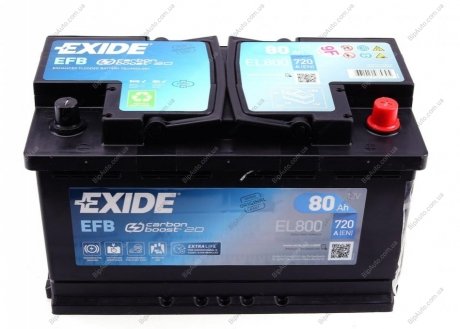 Акумулятор EFB - 80Ah| EN 720 | 315x175x190 (ДхШхВ) EXIDE EL800