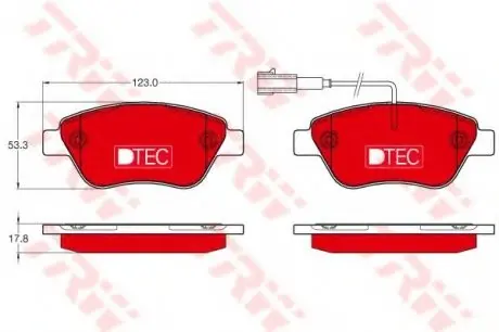 Комплект гальмівних колодок, дискове гальмо TRW GDB1654DTE