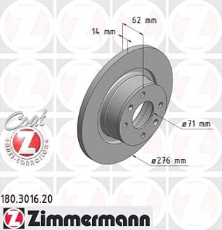 Тормозной диск ZIMMERMANN 180301620 (фото 1)