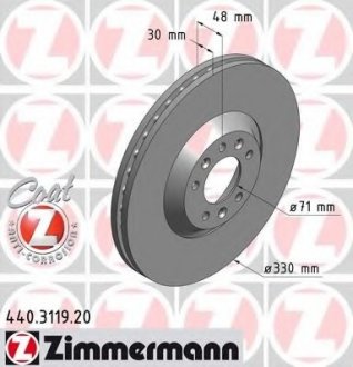 Гальмівний диск ZIMMERMANN 440311920 (фото 1)