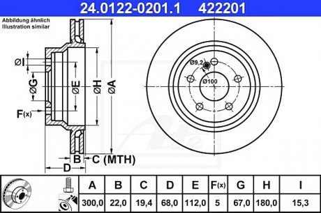 Гальмівний диск ATE 24012202011