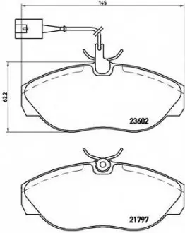 Комплект гальмівних колодок, дискове гальмо BREMBO P23083