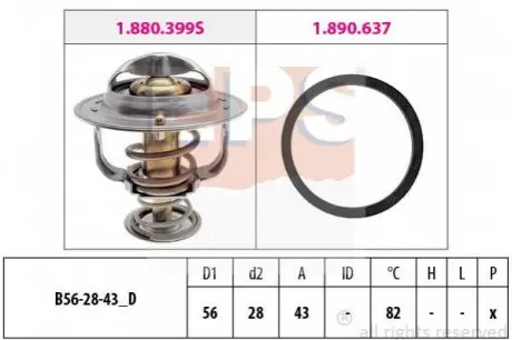 TERMOSTAT TOYOTA AVENSIS COROLLA 00- EPS 1880522