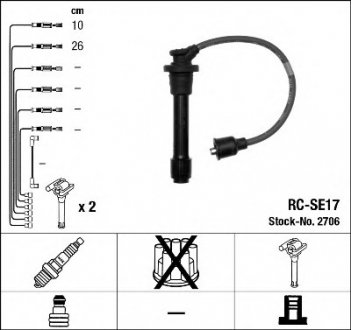 Комплект проводов зажигания RC-SE17 NGK 2706 (фото 1)