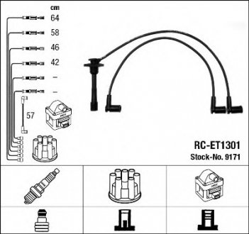 Комплект проводов зажигания RC-ET1301 NGK 9171